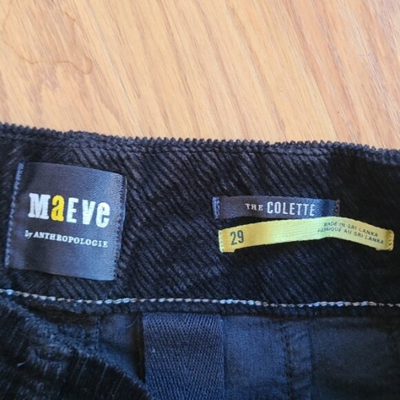 MAEVE ANTHRO THE COLETTE STRETCH CORDUROY WIDE LEG CROP HIGH RISE PANTS sz 29 - Picture 6 of 7